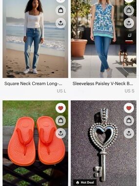 Bundle Flip Flops 7.5/8.0, Shirt L, Blosuse S/M, Pendant Silver Color